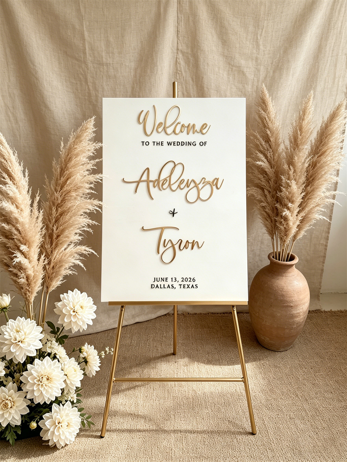 Wedding Welcome Sign - Personalized acrylic wedding welcome sign, modern and fashionable decoration of the wedding entrance. Welcome to our wedding sign